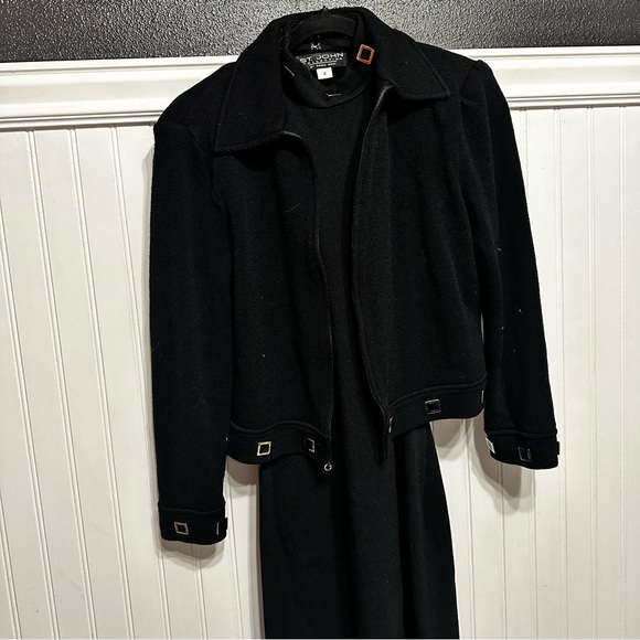 St John Marie Gray Halter embellished dress jacket *SET - Picture 12 of 12